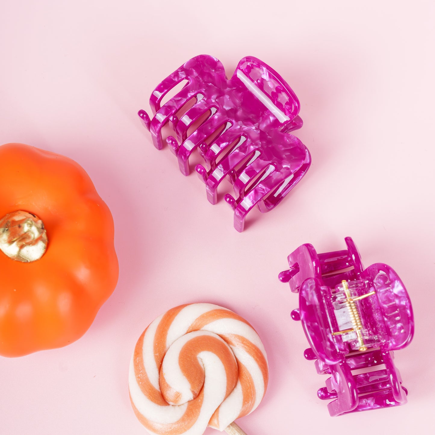 Clips haarspeld haarklem extra tandjes fijn haar glad haar marmer magenta