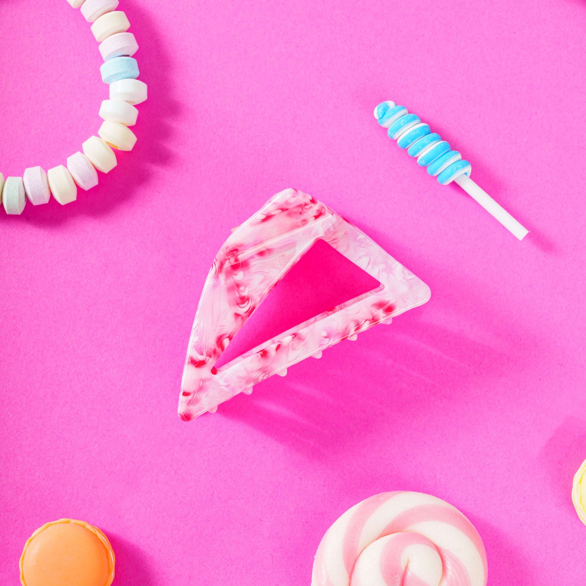 flo driehoek haarspeld normaal fijn dik haar floral roze