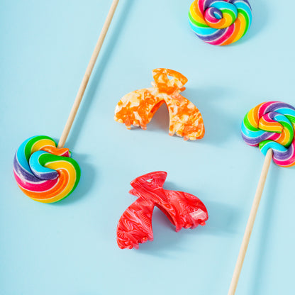 haarspeld haarklem clip dik haar lang haar stevig kwalitatief clipsmarmer oranje fel koraal
