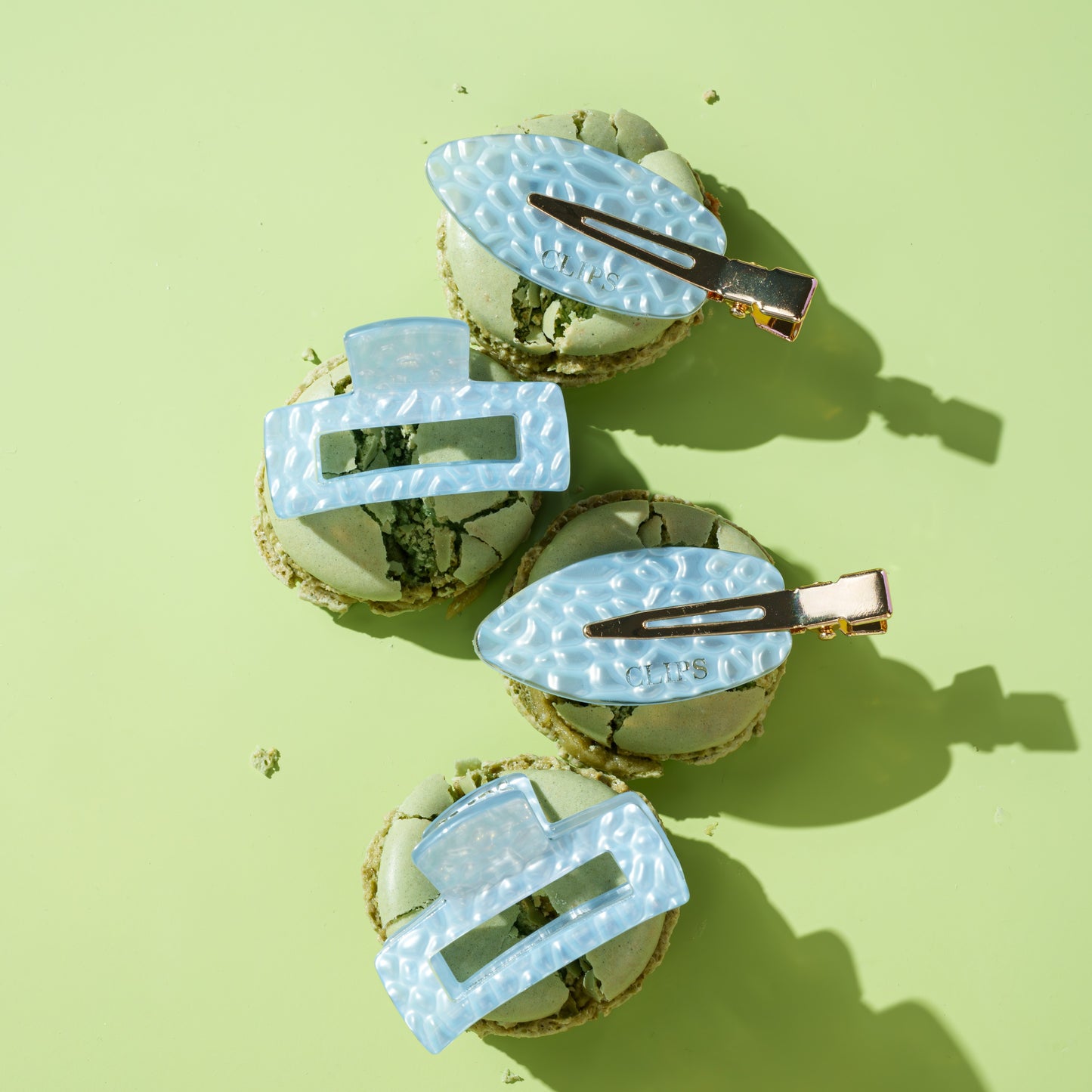 Leni beauty clip blauw geschubd