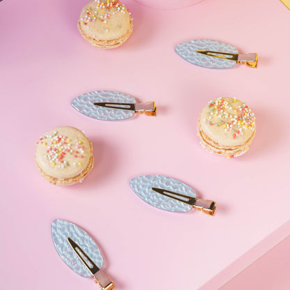 Leni beauty clip blauw geschubd
