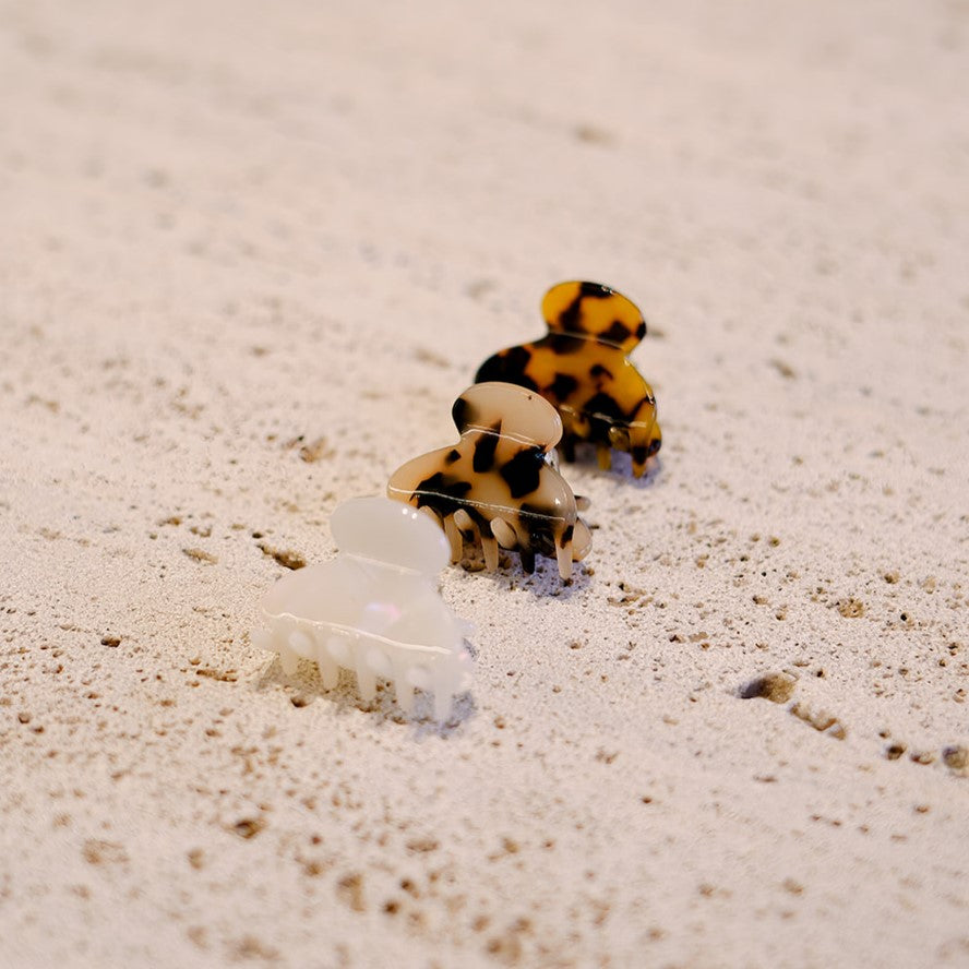 mini marmer haarspeld klein beige wit bruin