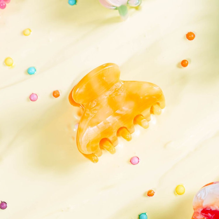 kleine haarspeld lili clips fijn haar knijpt goed stevig oranje