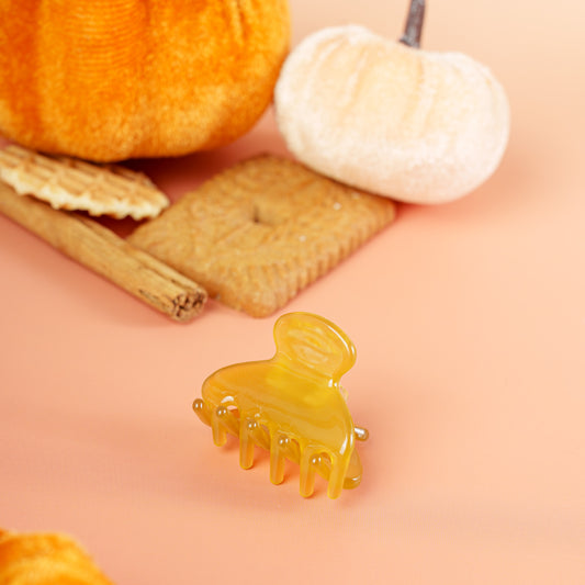 kleine haarspeld lili clips fijn haar knijpt goed stevig effen oker geel