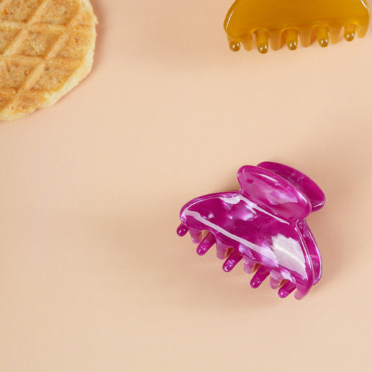 kleine haarspeld lili clips fijn haar knijpt goed stevig marmer magenta