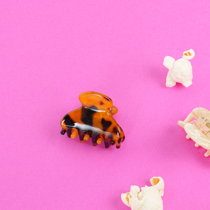 kleine haarspeld lili clips fijn haar knijpt goed stevig marmer bruin