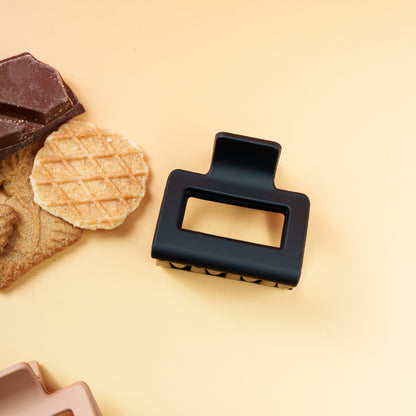 Vierkante matte en stevige clip voor alle haartypes zwart