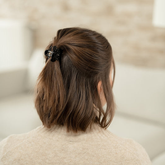 Kleine marmeren bloemen haarspeld clips fijn dun haar