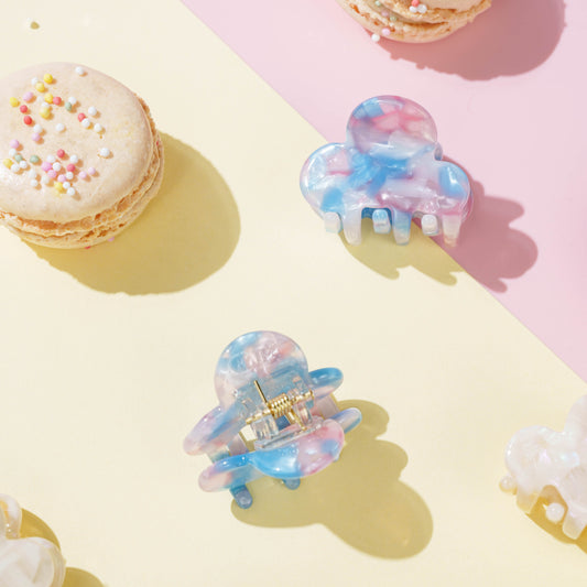 kleine haarspeld luna clips fijn haar knijpt goed stevig blauw roze