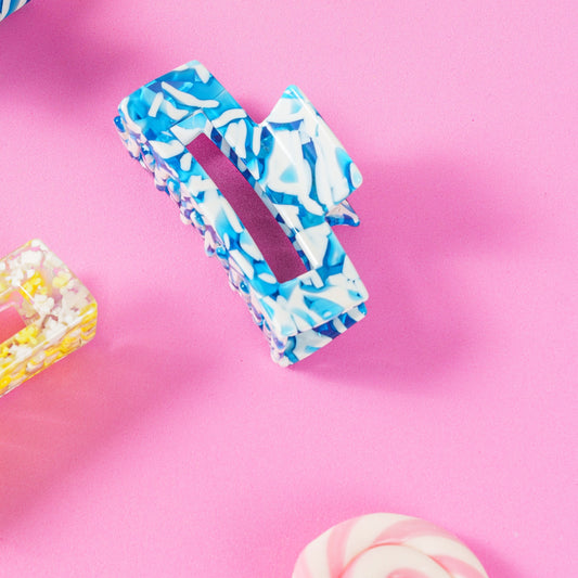 haarspeld fijn haar knijpt goed glad haar kwalitatief haarklem klein clips blauw wit gestreept