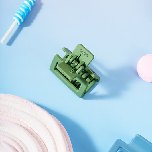 lola clip mat haarspeld vierkante clip donkergroen