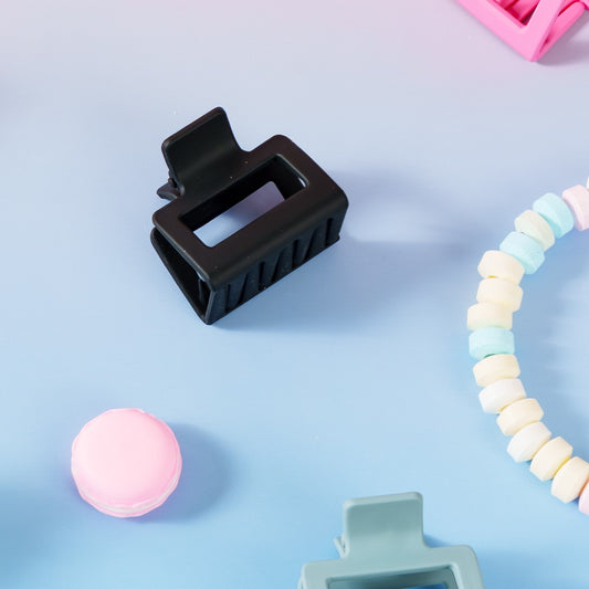 lola clip mat haarspeld vierkante clip zwart