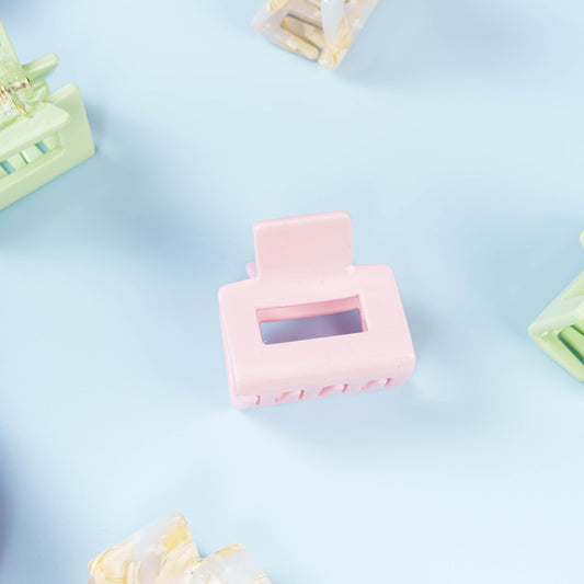 Mini Viv clip kleine vierkante haarspeld roze
