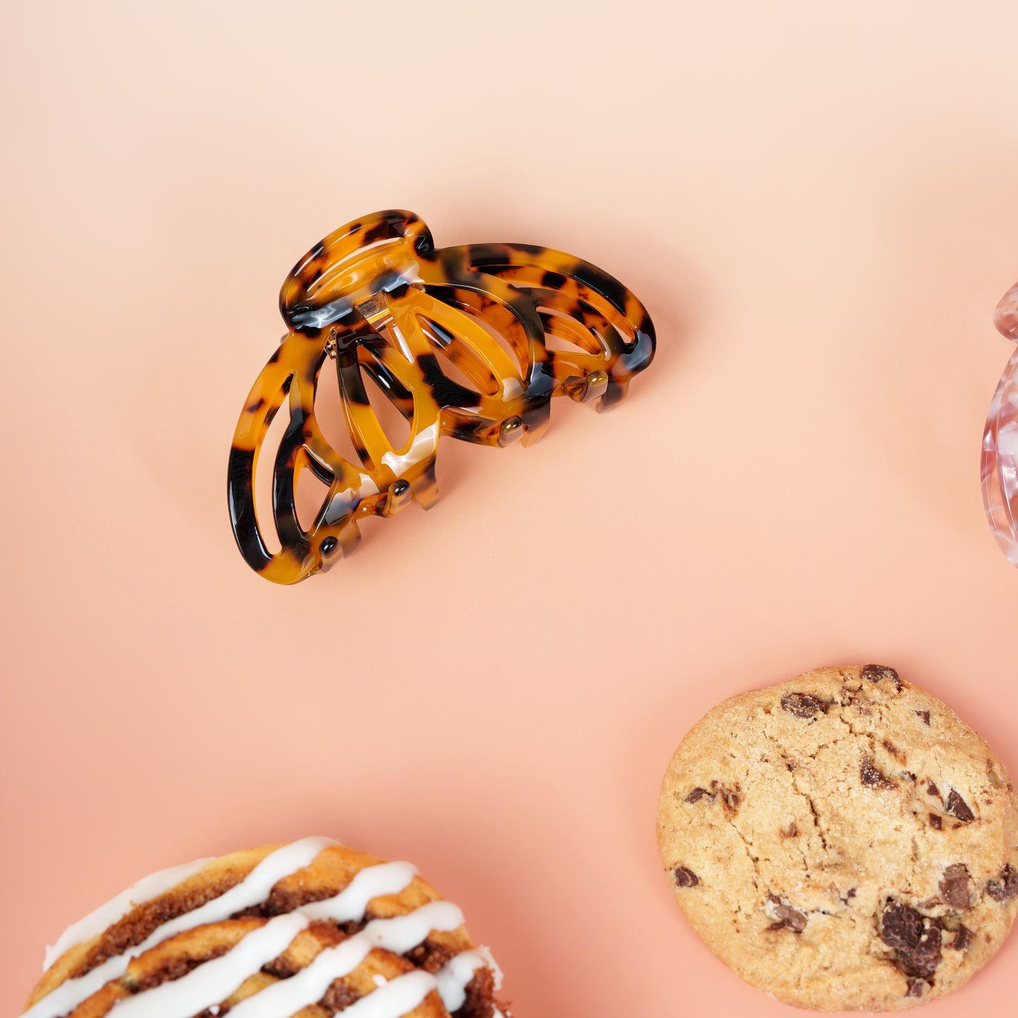 clip haarspeld dik haar kwalitatief stevig clips marmer bruin