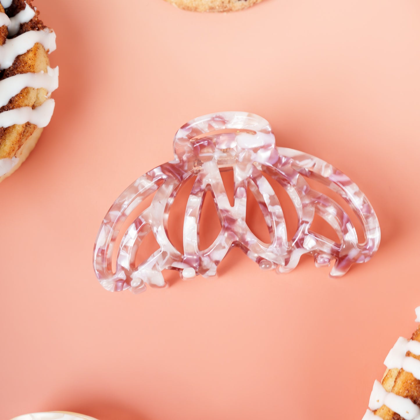 clip haarspeld dik haar kwalitatief stevig clips marmer oudroze