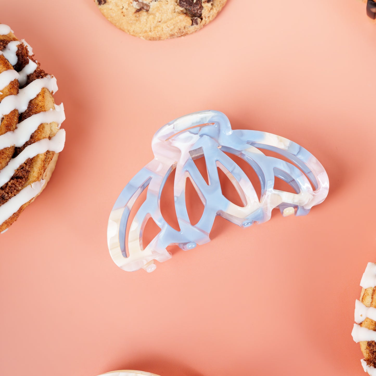 clip haarspeld dik haar kwalitatief stevig clips marmer pastel blauw roze