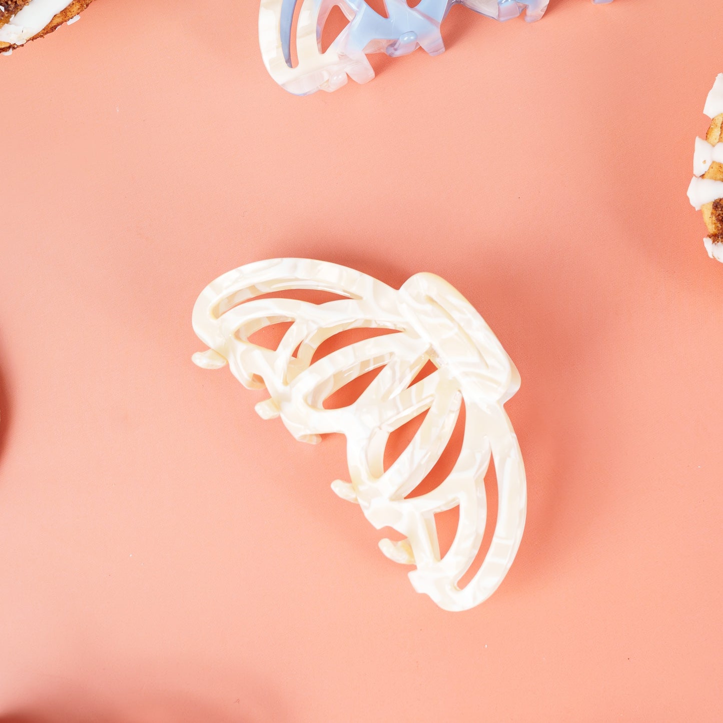 clip haarspeld dik haar kwalitatief stevig clips marmer wit