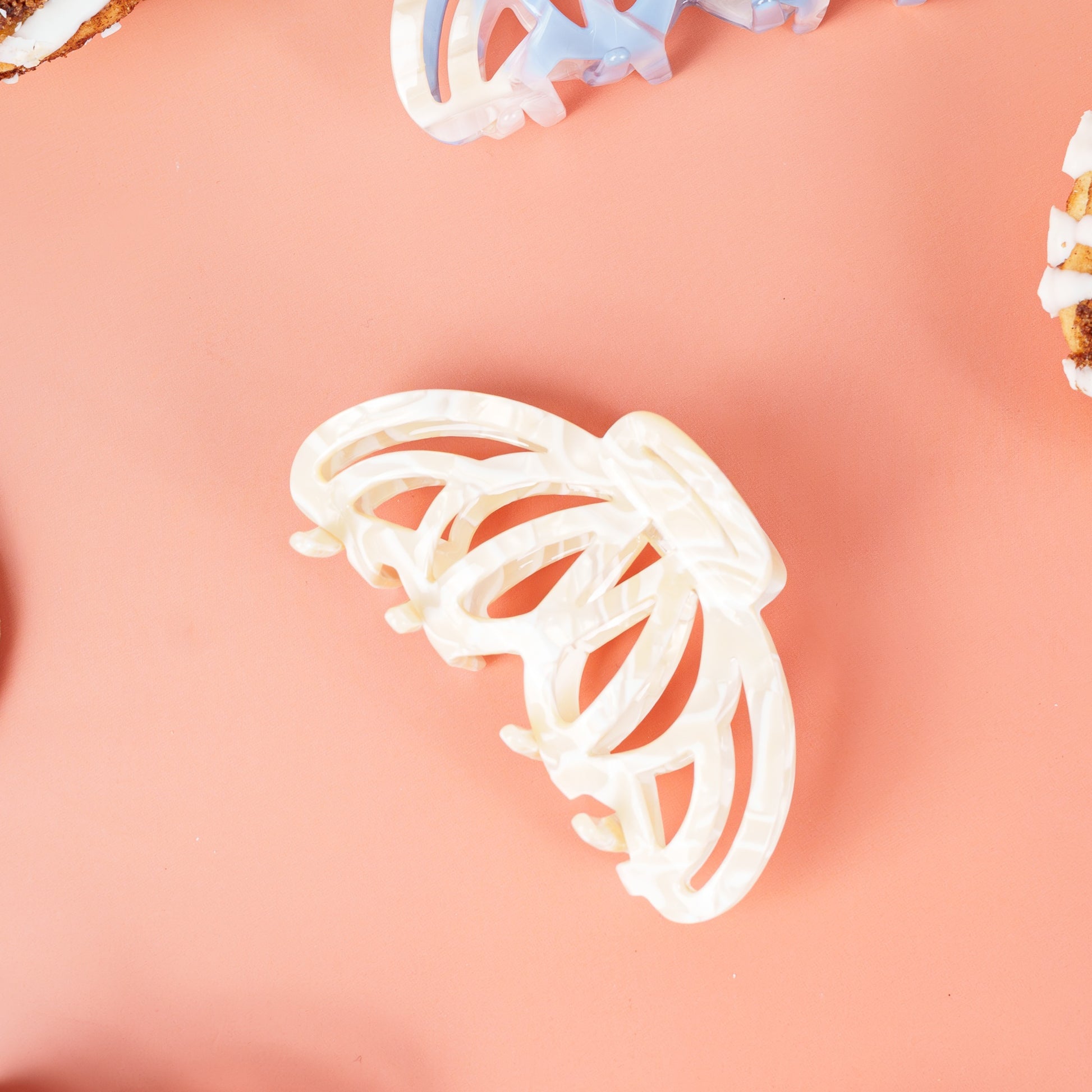 clip haarspeld dik haar kwalitatief stevig clips marmer wit