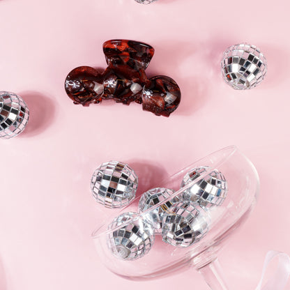 Nomi clip bubbly haarspeld glitter donkerbruin