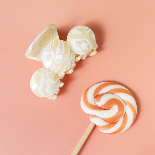 Nomi clip bubbly haarspeld marmer wit