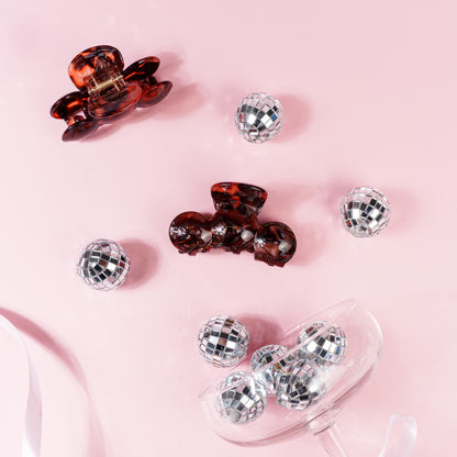 Nomi clip bubbly haarspeld glitter donkerbruin