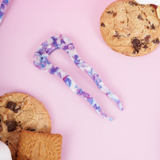 french pin clips lang dik haar tutorial marmer wit paars