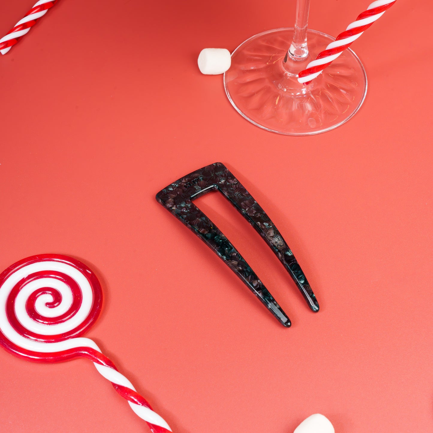 french pin clips haarspeld normale haardikte french twist mozaïek zwart groen