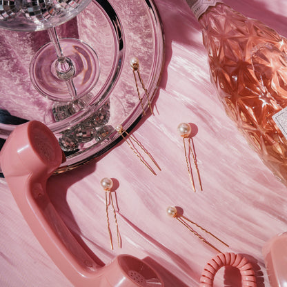 Pixie pins metalen gouden pin witte parel fijn haar opsteek kapsel