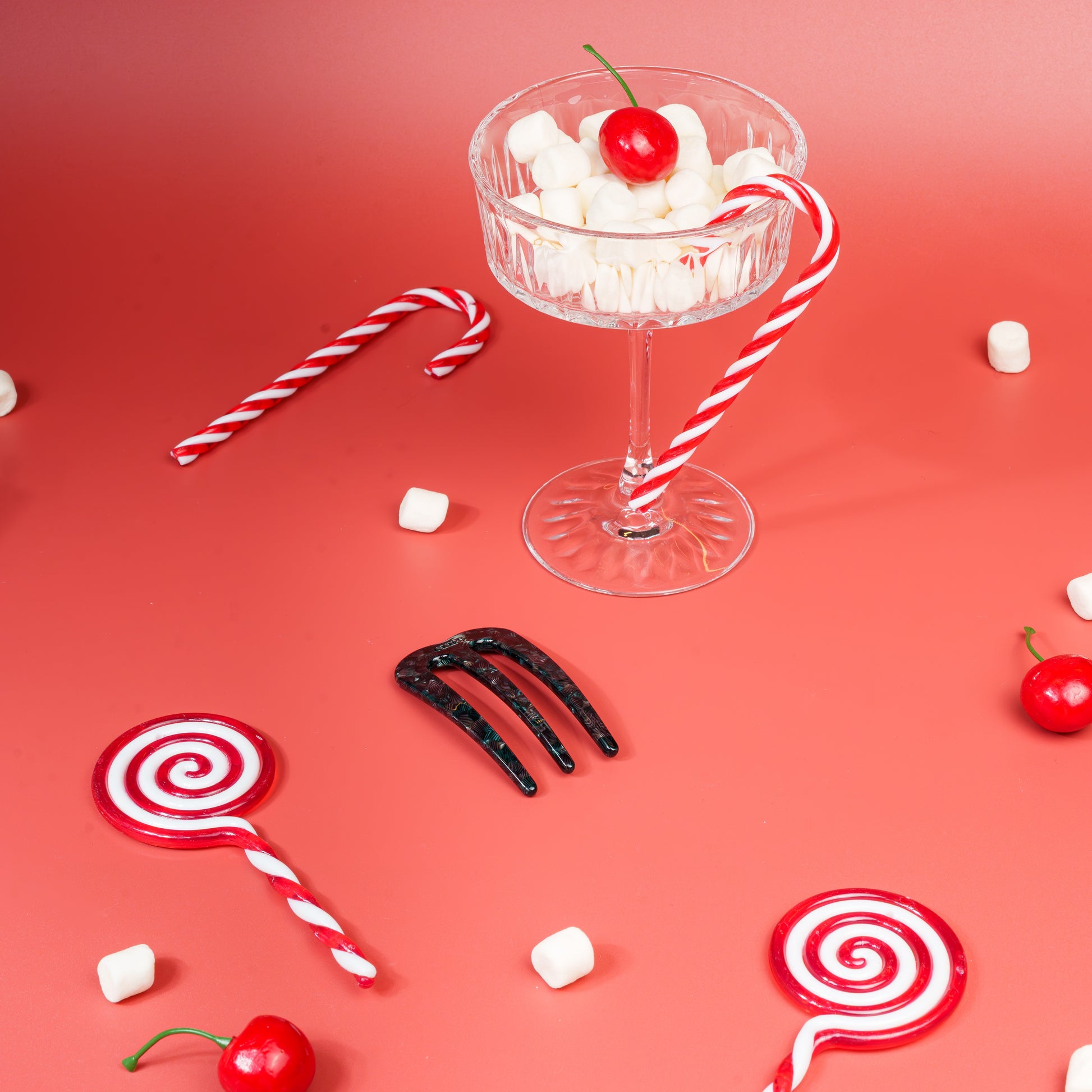 polly french pin clip glad fijn haar mozaïek zwart groen