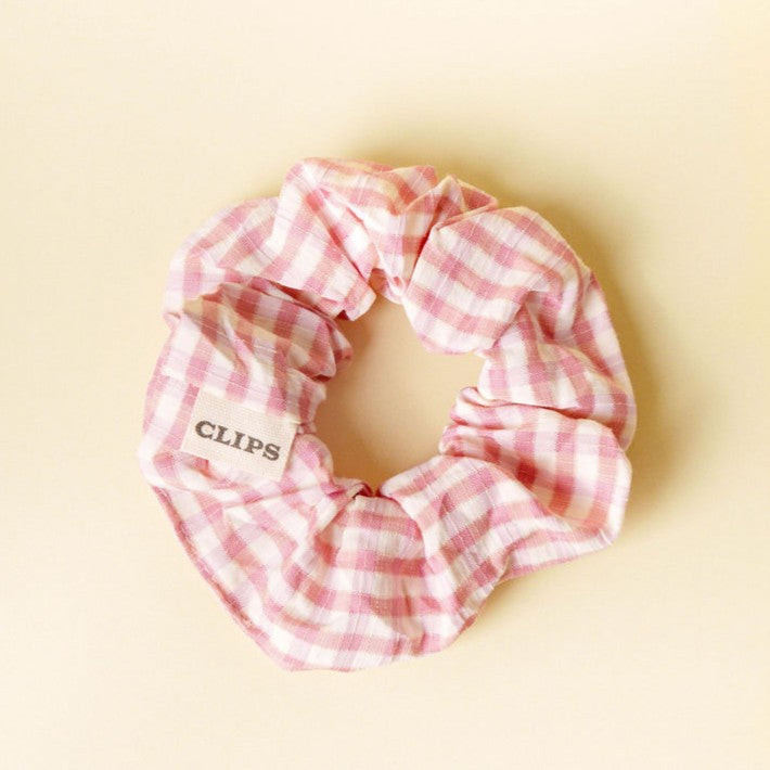scrunchie roze geruit