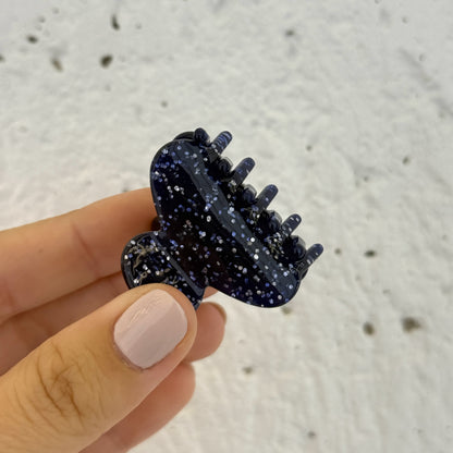 clip haarspeld haarklem knijpt goed dik haar fijn dun clips glitter donkerblauw