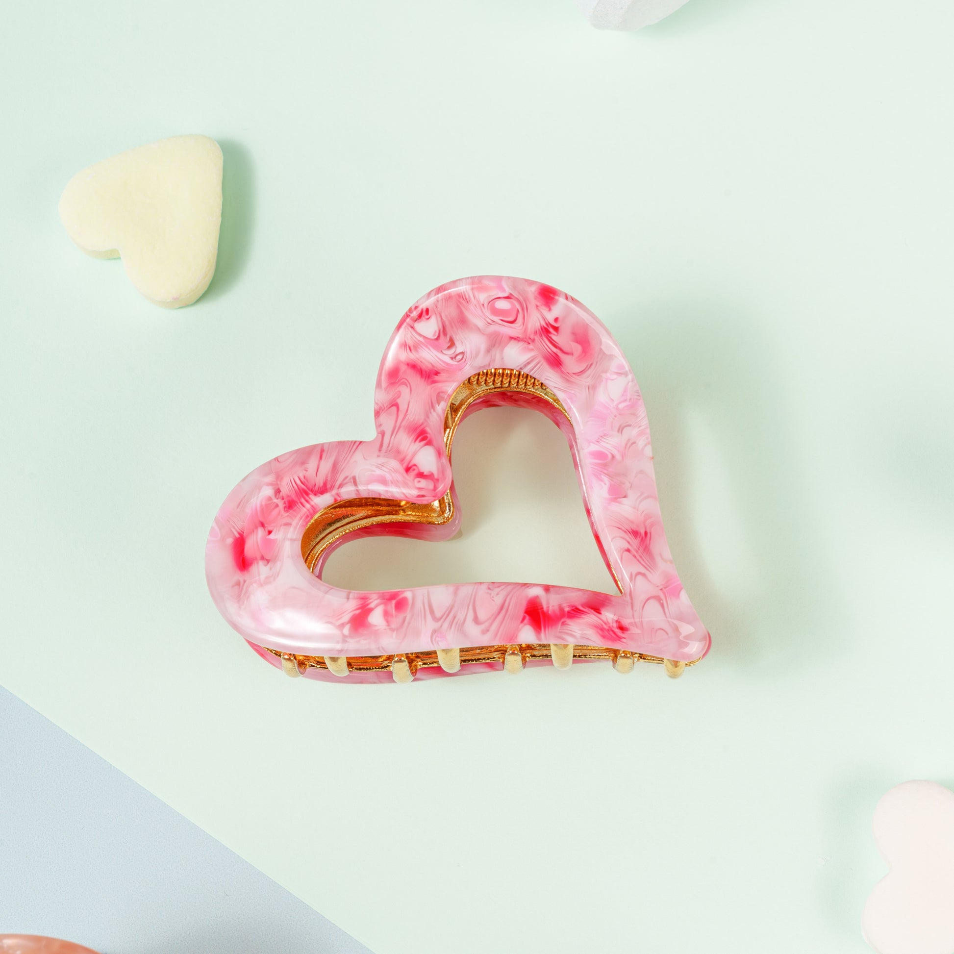 brennie clip haarspeld flora roze hartje metaal