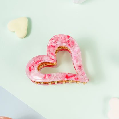 brennie clip haarspeld flora roze hartje metaal