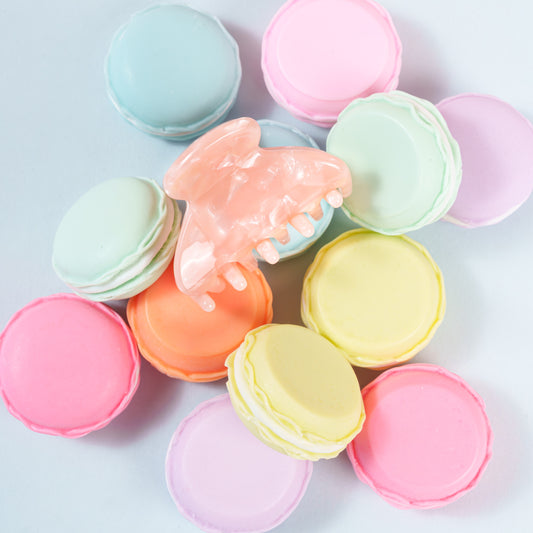 kleine haarspeld lili clips fijn haar knijpt goed stevig marmer koraal