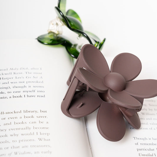 haarspeld bloem haarklem clips extra tandjes glad haar fijn dik stevig bruin