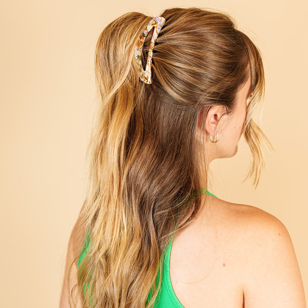 Tia langwerpige haarspeld fijn haar multicolor