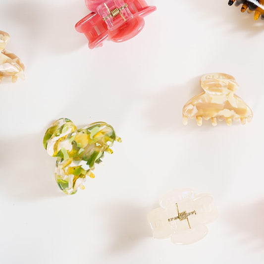 clip haarspeld haarklem knijpt goed dik haar fijn dun clips licht groen geel lente kleurrijk